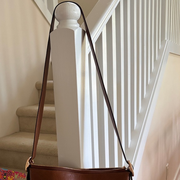 Coach Val Duffle Shoulder Bag Redwood Brown w Gold Pebbled Leather EUC - Picture 12 of 16